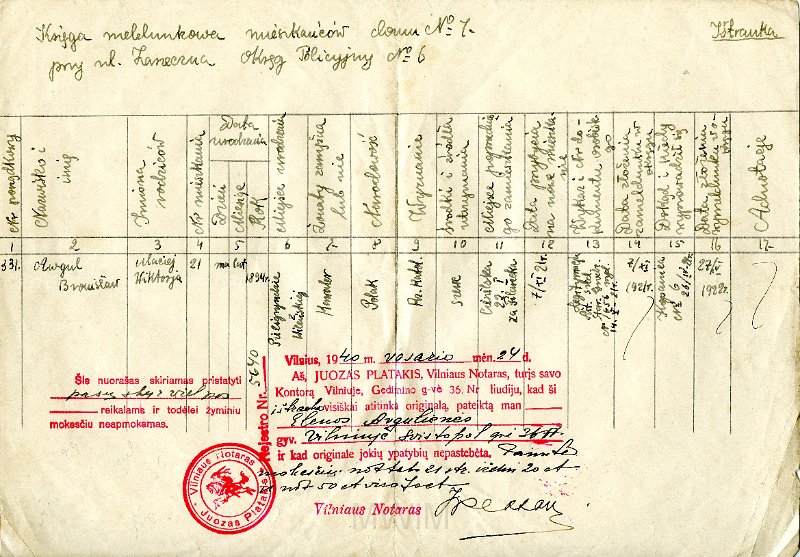KKE 5783-2.jpg - (litewski-polski) Dok. Meldunki Bronisława i Heleny Awgul, Wilno, 8 IV 1940 r./24 II 1940 r.